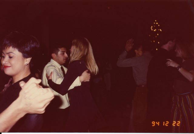 Dancing at Kimball's carnival Dec 1994 : (L-R) Minda, Nelson, Courtneay