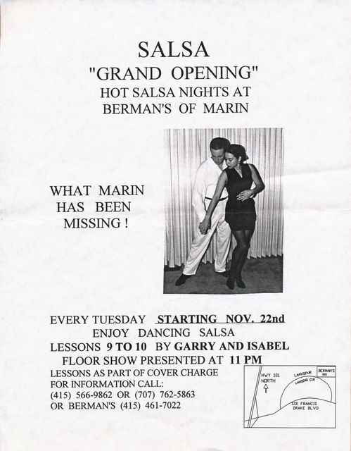 The competition branches out- Isabel joins up wtih Gary and start at this club in Marin - Nov 1994