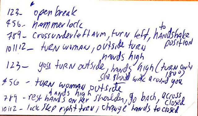 Jake's notes from a class (six count) - 1993