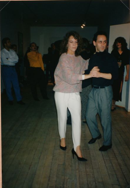 Jake looking dapper on the (horrible) floor at Alex's place - Wed night class 1993