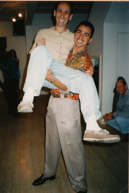 Alex and Jake clowning around - 1993