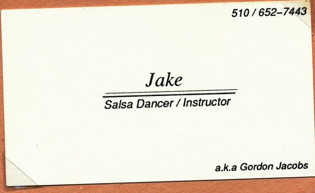 Jake's first business card - circa 1993 or 1994