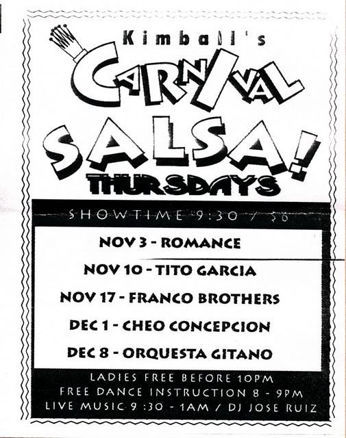 NEW Kimball's Salsa night - Thursdays - 1995? (Jake teaching)