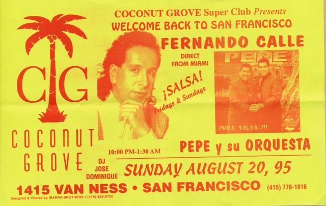 Coconut Grove, SF flyer  August 1995