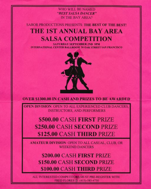 This is I believe the very first Salsa Competition in SF Area - by Fred Flores  Sept 1995