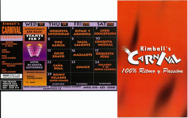 Kimball's Carnival calendar - Feb 1996