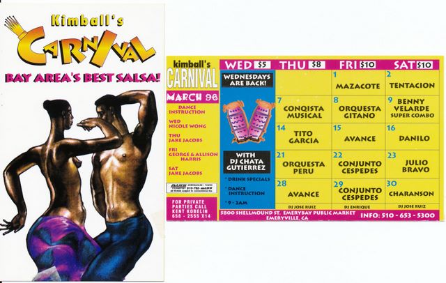 Kimball's Carnival calendar - March 1996