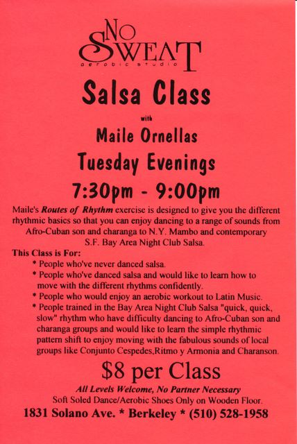 Maile's dance class flyer  1996