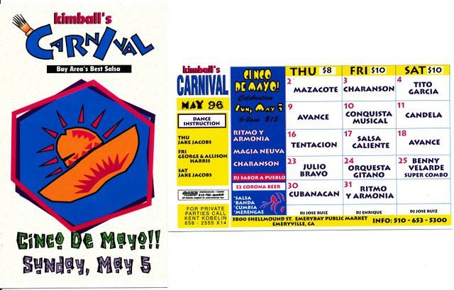 Kimball's Carnival calendar - May 1996