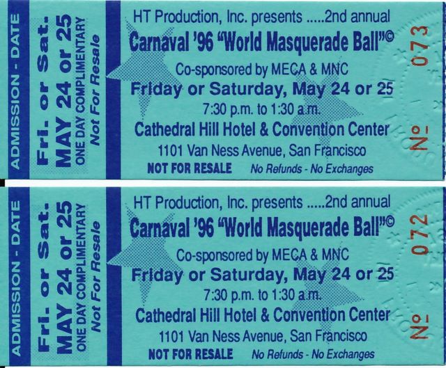 Carnival Salsa party tix - May 1996