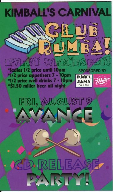 Kimball's Carnival calendar - Aug 1996 (front)