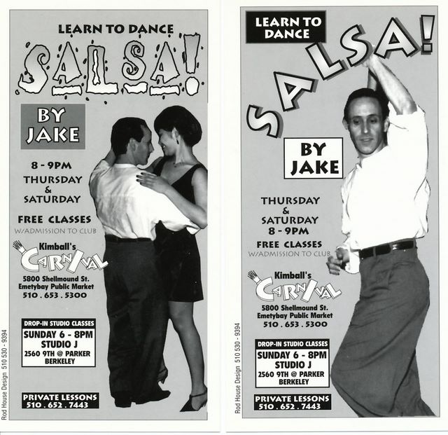 Flyers modified to advertise Studio J classes on Sundays...  Dec 1996  - Flyers by Rodney House - also did ALL the Kimball's calendars.