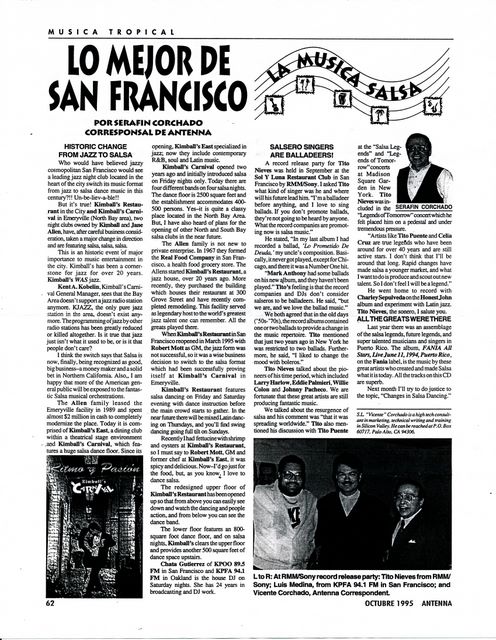 Press mentioning history of Kimball's - Oct 1995