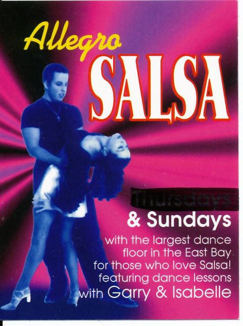 Another Allegro flyer. Thursdays didn't compete with Kimball's, but Sundays thrived..
