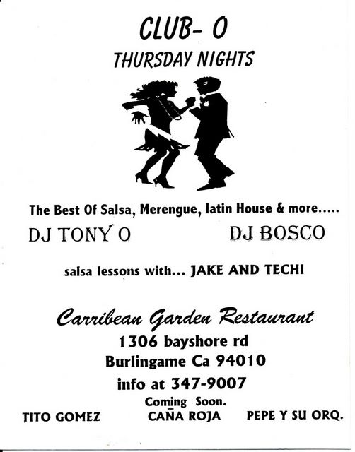 Caribbean Garden's Flyer - Fall 1997 - Jake and Techi give it a shot on Thursdays in Burlingame..