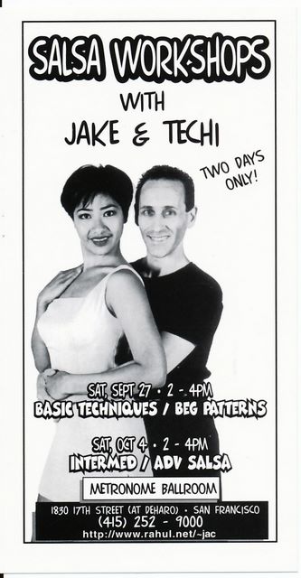 Jake and Techi teach a workshop at the famed Metronome Ballroom, S.F.  (now Cheryl Burke Dance Center) - 1997