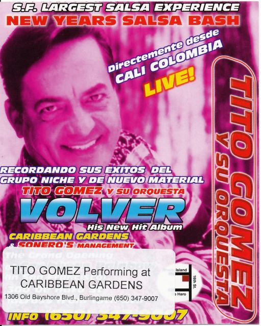Tito Gomez concert flyer