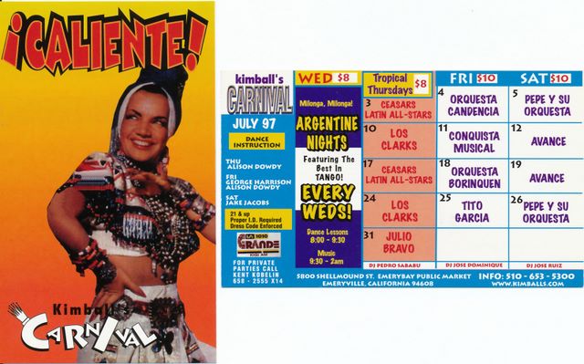 Kimball's Carnival calendar - July 1997