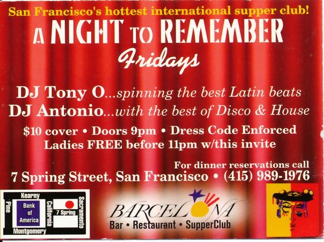 Giovanni Flyer for Salsa Fridays (back)