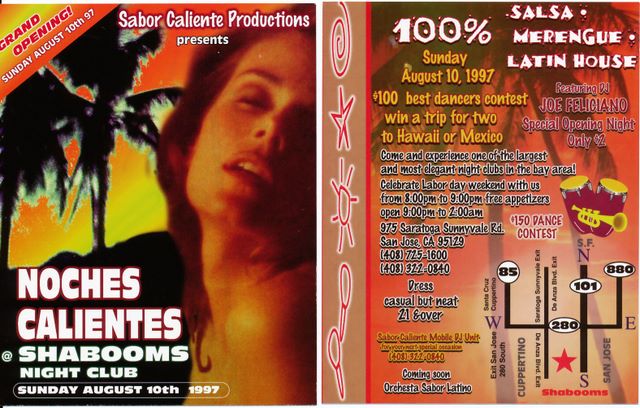 Flyer for Shabooms club Aug 1997 - lasted about 5 minutes.