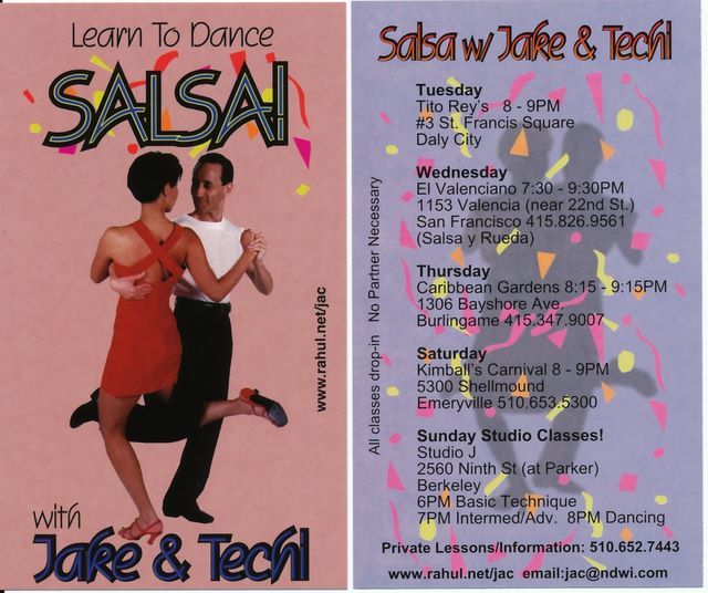 Jake and Techi's first full color flyer - Nov 1997 - busy schedule..