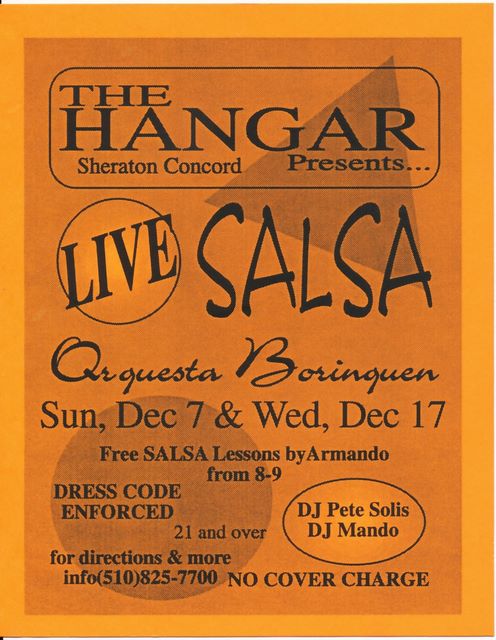 Salsa? in Concord?  Armando gets in on the action - before forming La Verdad band...